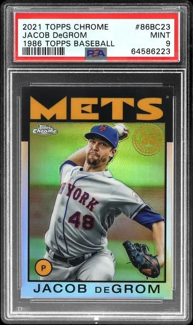 2021 Topps Chrome Jacob deGrom 1986 Topps Baseball #86BC-23 card image