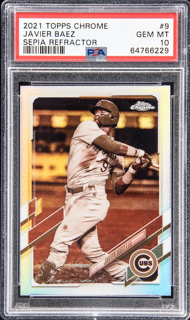 2021 Topps Chrome Javier Baez Sepia Refractor #9 card image