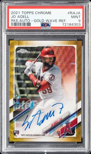 2021 Topps Chrome Jo Adell Autographs Gold Wave Refractor #RAJA card image