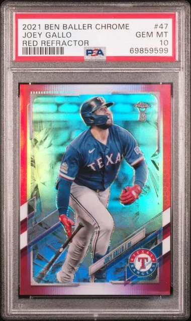 2021 Topps Chrome Joey Gallo Ben Baller Red Refractor #47 card image