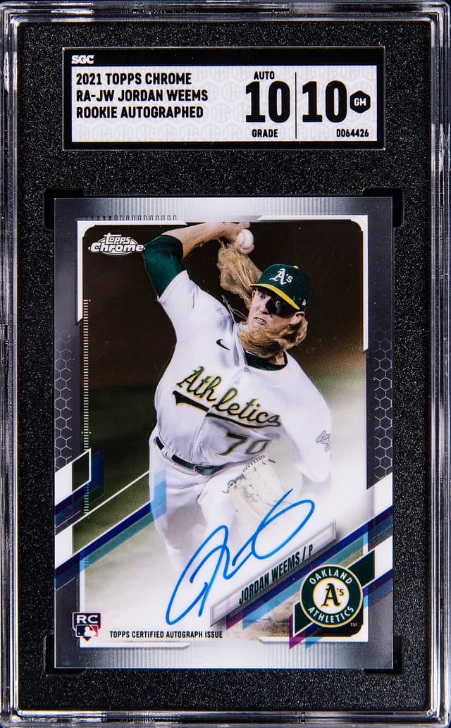 2021 Topps Chrome Jordan Weems Autographed #RA-JW card image