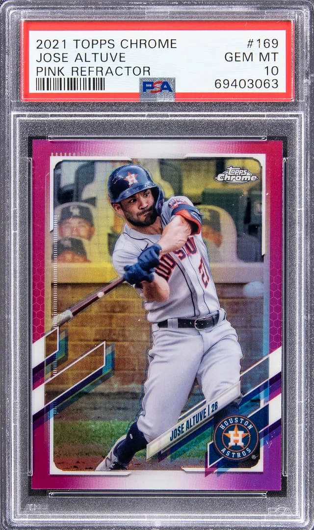 2021 Topps Chrome Jose Altuve Pink Refractor #169 card image