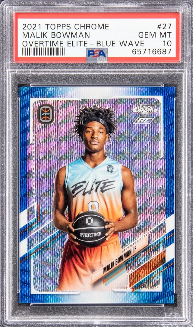 2021 Topps Chrome Malik Bowman Overtime Elite Blue Wave #27 card image