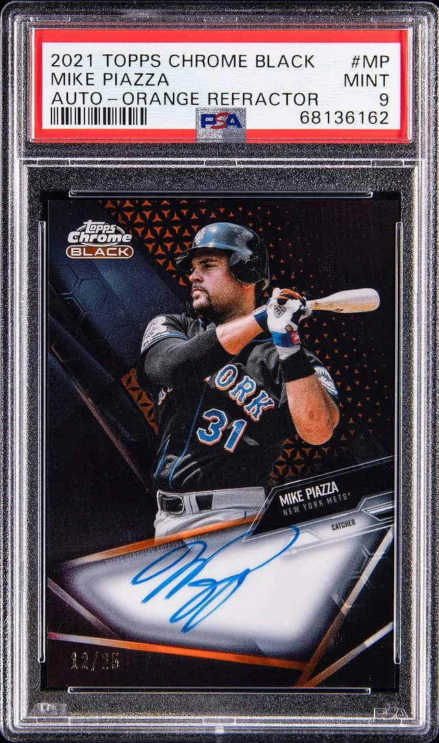 2021 Topps Chrome Mike Piazza Autograph Orange Refractor #CBA-MP card image