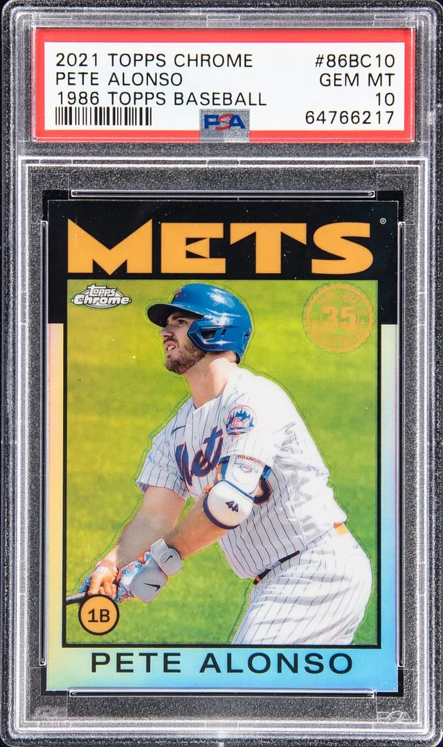2021 Topps Chrome Pete Alonso 1986 Topps Baseball #86BC-10 card image
