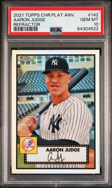 2021 Topps Chrome Platinum Anniversary Aaron Judge #142 card image