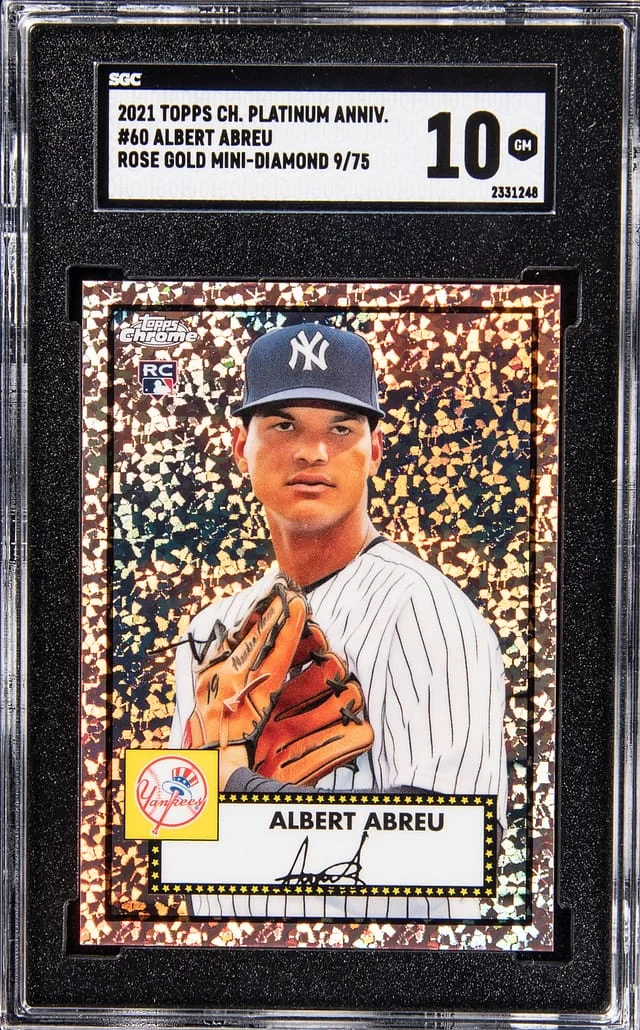 2021 Topps Chrome Platinum Anniversary Albert Abreu Rose Gold Diamond #60 card image