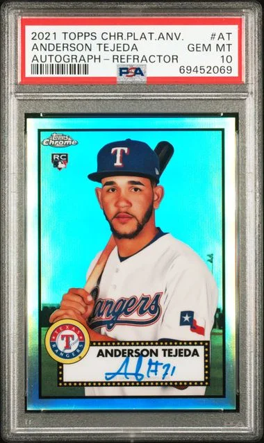 2021 Topps Chrome Platinum Anniversary Anderson Tejeda Autographs Refractor #AT card image