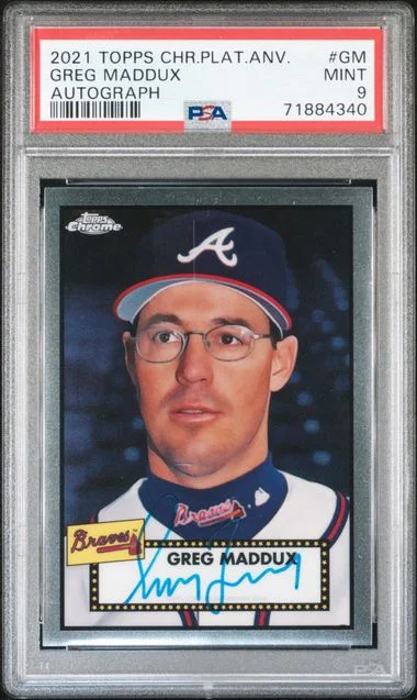 2021 Topps Chrome Platinum Anniversary Autographs GM Greg Maddux #no-number card image