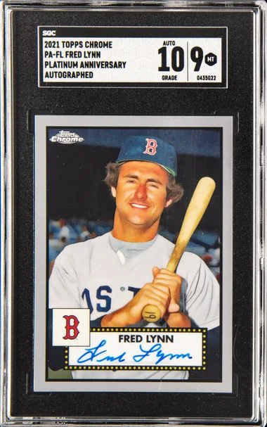 2021 Topps Chrome Platinum Anniversary Fred Lynn Autograph #PA-FL card image