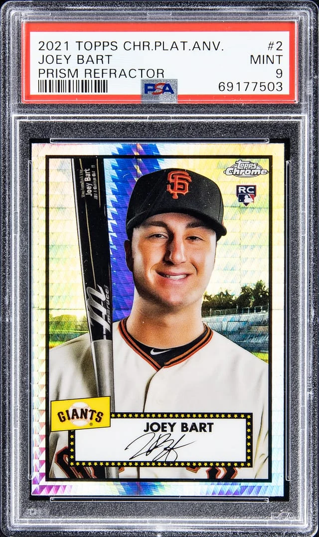 2021 Topps Chrome Platinum Anniversary Joey Bart Prism Refractor #2 card image