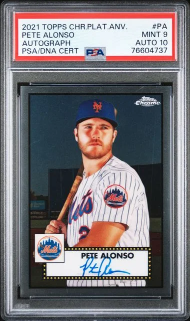 2021 Topps Chrome Platinum Anniversary Pete Alonso Autograph #PA-PA card image