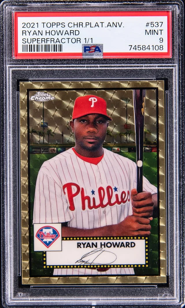 2021 Topps Chrome Platinum Anniversary Ryan Howard Superfractor #537 card image