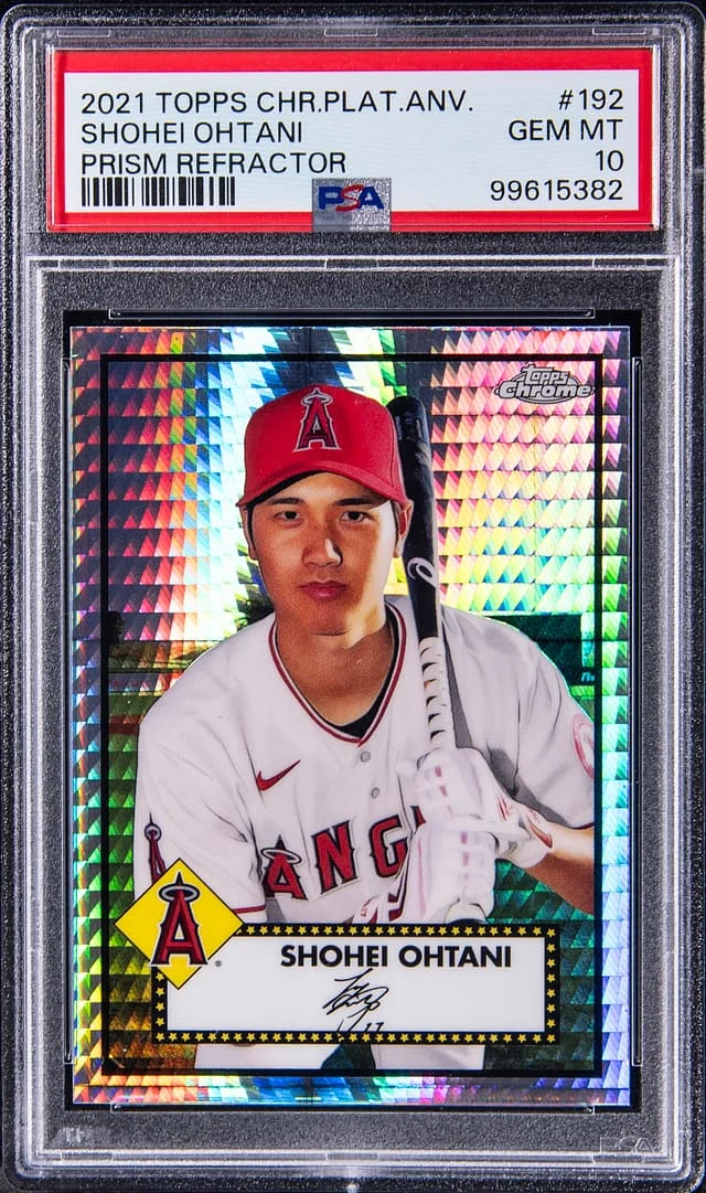 2021 Topps Chrome Platinum Anniversary Shohei Ohtani Prism Refractor #192 card image