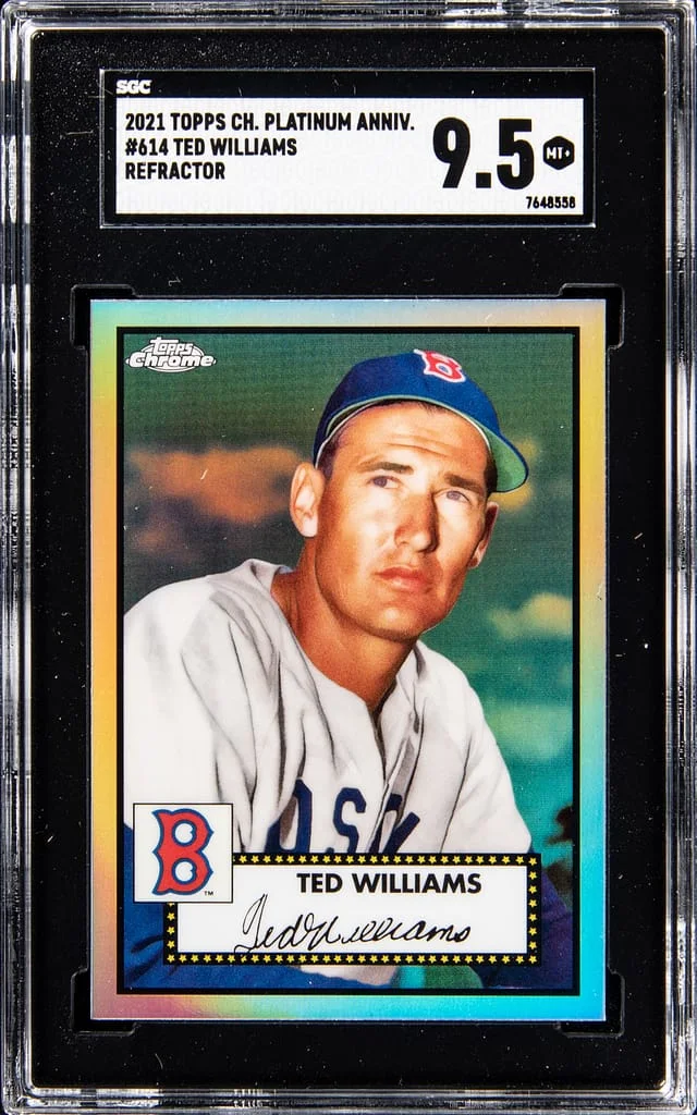 2021 Topps Chrome Platinum Anniversary Ted Williams Refractor #614 card image