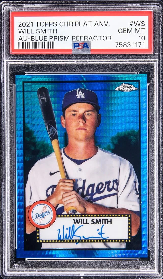 2021 Topps Chrome Platinum Anniversary Will Smith Autographs Blue Prism Refractor #WS card image