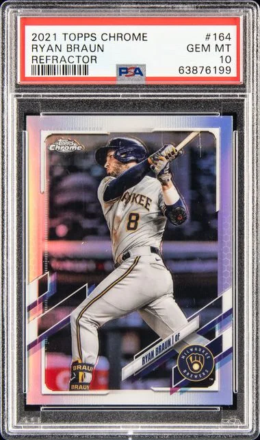 2021 Topps Chrome Ryan Braun Refractor #164 card image