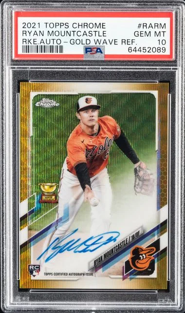 2021 Topps Chrome Ryan Mountcastle Autographs Gold Wave Refractor #RARM card image
