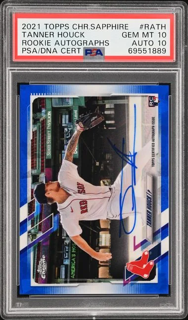 2021 Topps Chrome Sapphire Autographs Rath Tanner Houck #no-number card image