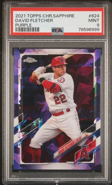 2021 Topps Chrome Sapphire David Fletcher Purple #624 card image