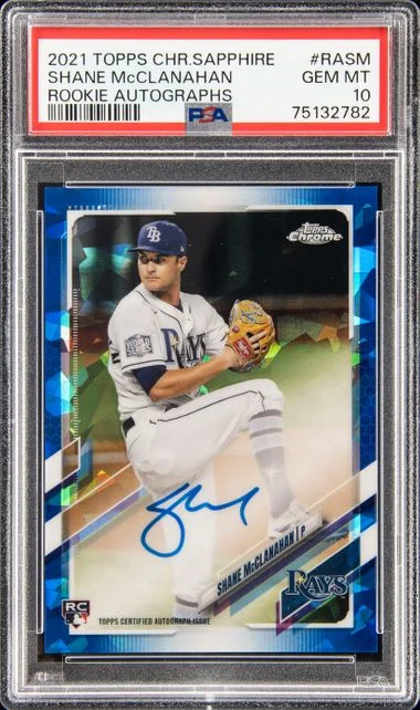2021 Topps Chrome Sapphire Edition Shane Mcclanahan Autograph #RA-SM card image