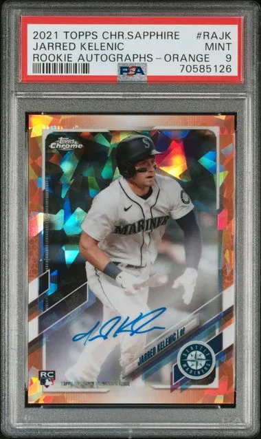 2021 Topps Chrome Sapphire Jarred Kelenic Autographs Orange #RAJK card image