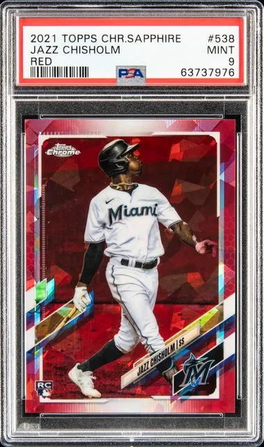 2021 Topps Chrome Sapphire Jazz Chisholm Red #538 card image