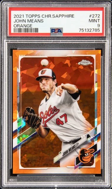 2021 Topps Chrome Sapphire John Means Orange #272 card image