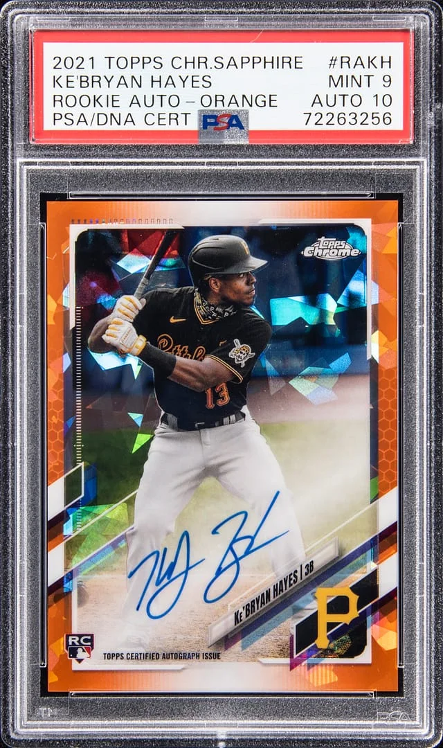 2021 Topps Chrome Sapphire Ke'Bryan Hayes Autograph Orange #RA-KH card image
