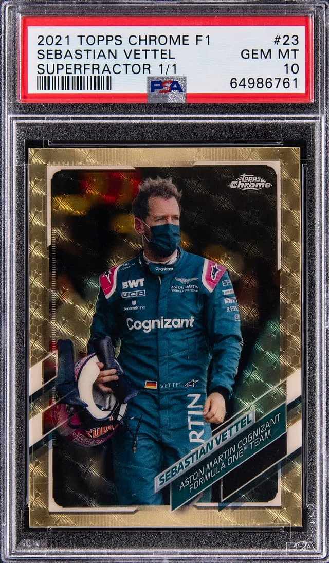 2021 Topps Chrome Sebastian Vettel F1 SuperFractor #23 card image