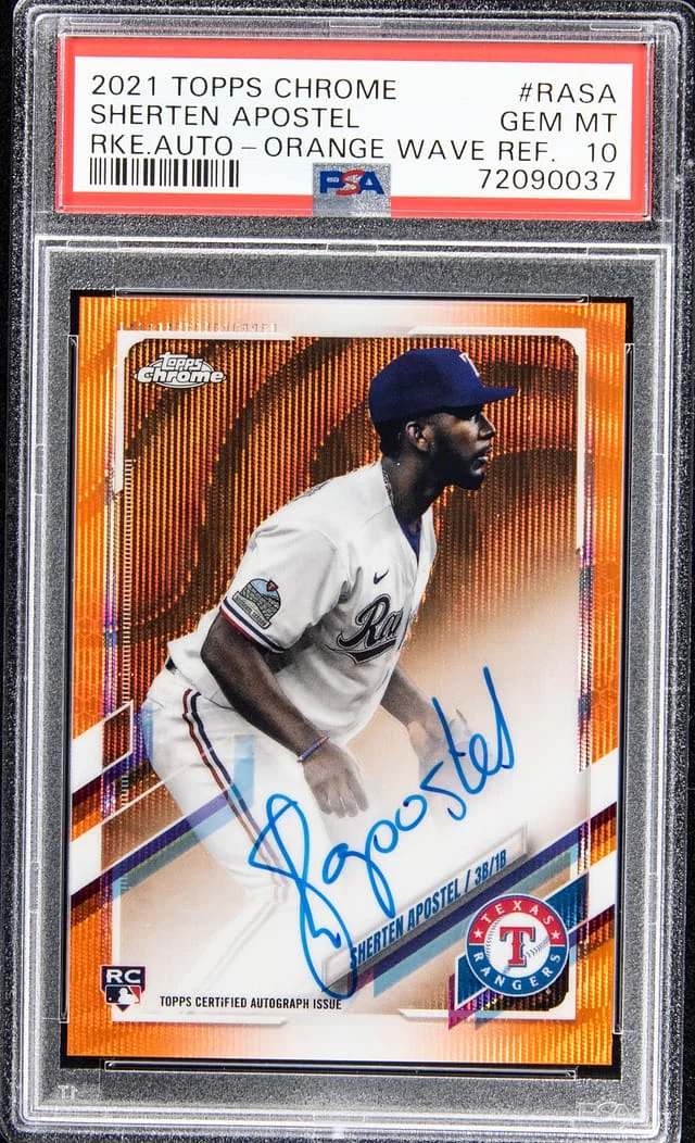 2021 Topps Chrome Sherten Apostel Autograph - Orange Wave Refractor #RASA card image