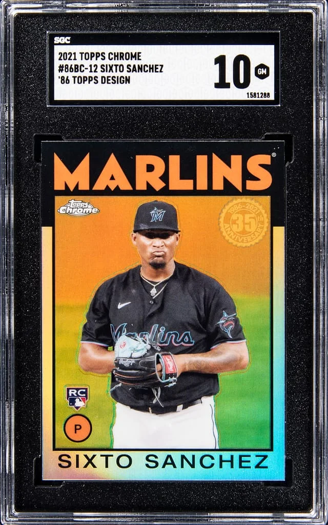 2021 Topps Chrome Sixto Sanchez 86 Topps Design #86BC-12 card image