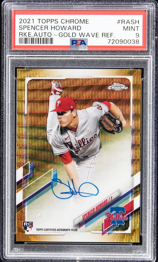 2021 Topps Chrome Spencer Howard Autograph - Gold Wave Refractor #RASH card image