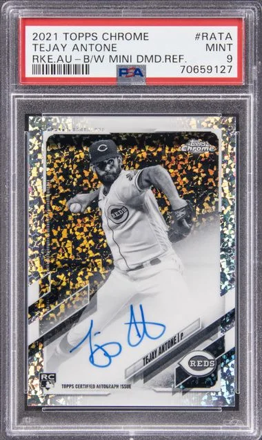 2021 Topps Chrome Tejay Antone Autographs Black/White Mini Diamond Refractor #RATA card image