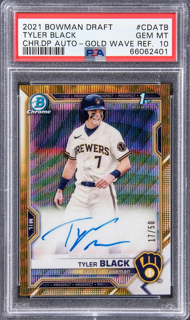 2021 Topps Chrome Tyler Chrome Draft Pick Autograph Gold Wave Refractor #CDA-TB card image