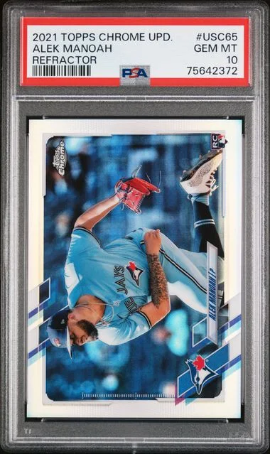 2021 Topps Chrome Update Alek Manoah Refractor #USC65 card image