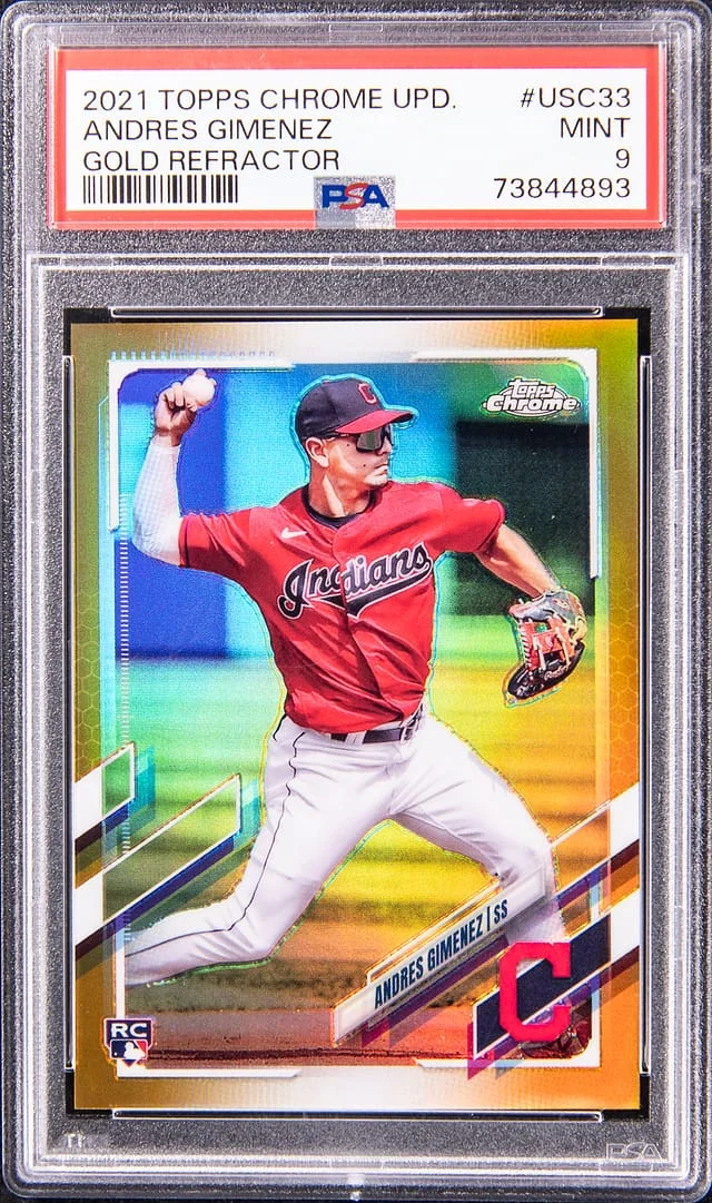 2021 Topps Chrome Update Andres Gimenez Gold Refractor #USC33 card image