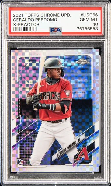 2021 Topps Chrome Update Geraldo Perdomo X-Fractor #Usc66 card image
