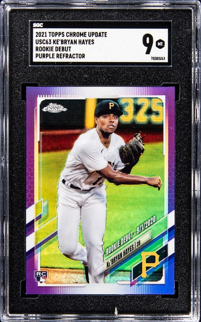 2021 Topps Chrome Update Ke'Bryan Hayes Debut Purple Refractor #USC63 card image