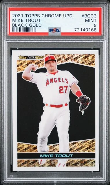 2021 Topps Chrome Update Mike Trout Black Gold #BGC3 card image