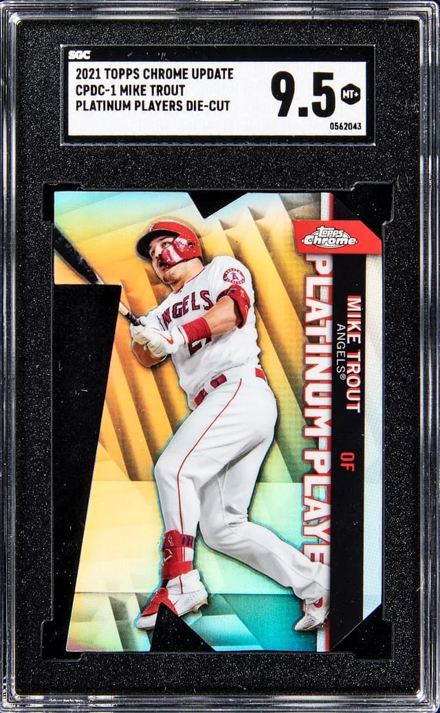 2021 Topps Chrome Update Mike Trout Platinum Players Die-Cut #CPDC-1 card image