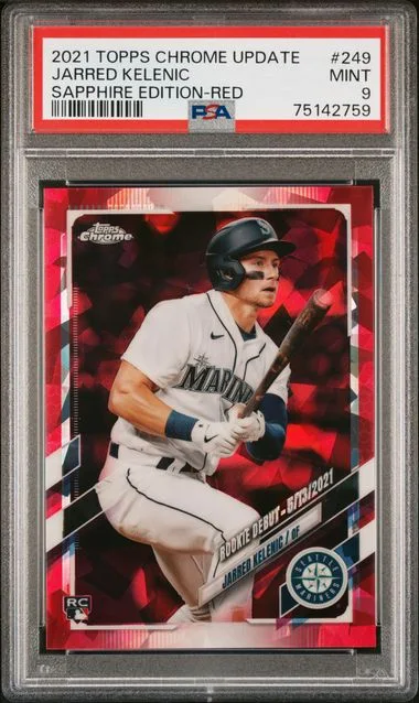2021 Topps Chrome Update Sapphire Jarred Kelenic Edition Red #249 card image