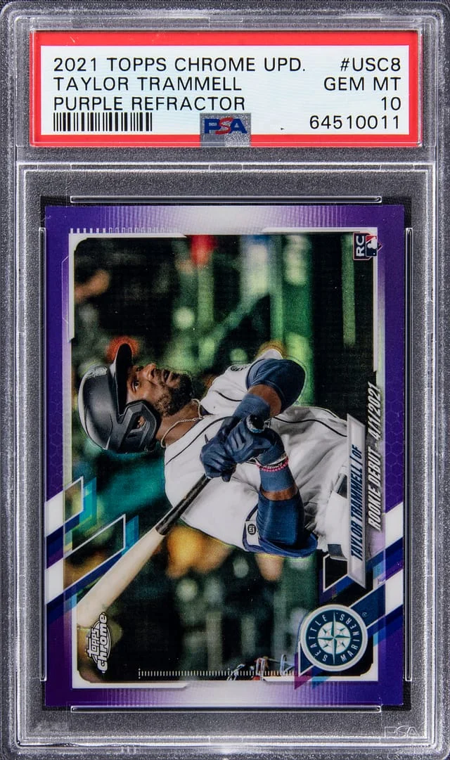 2021 Topps Chrome Update Taylor Trammell Purple Refractor #USC8 card image