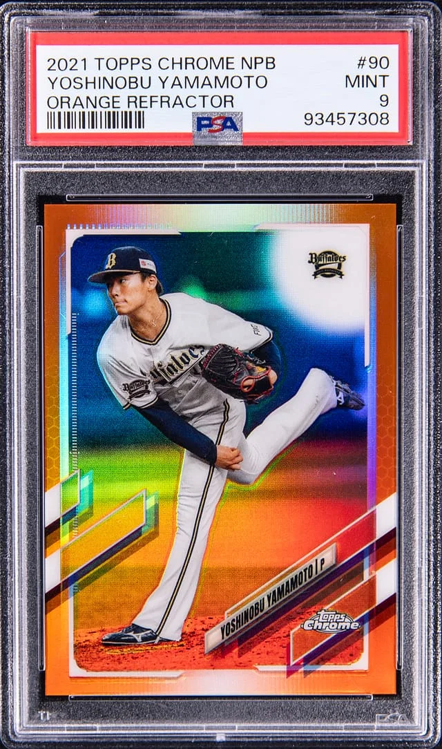 2021 Topps Chrome Yoshinobu Yamamoto NPB Gold Refractor #90 card image