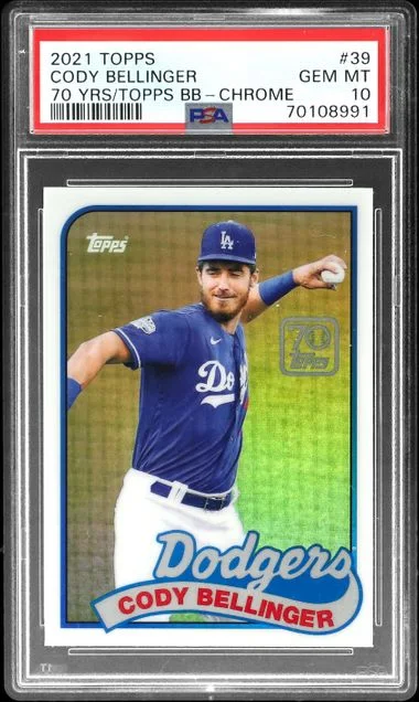 2021 Topps Cody Bellinger 70 Years Of Topps Baseball Chrome #70YTC-39 card image