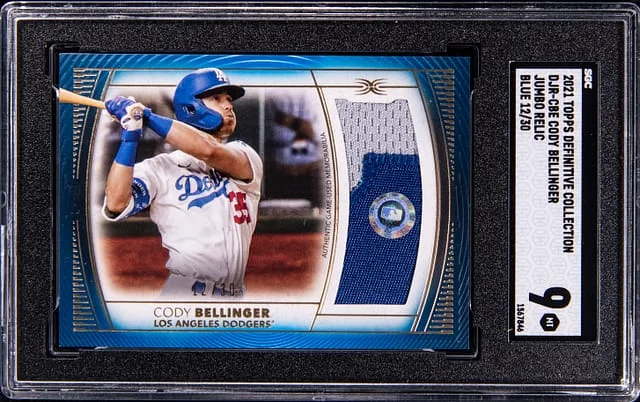 2021 Topps Cody Bellinger Definitive Collection Jumbo Relic Blue #DJR-CBE card image