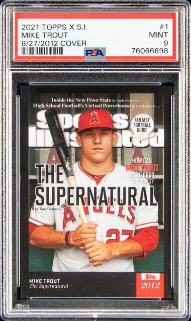 2021 Topps Cover 1 Mike Trout X Sports Illustrated #8/27/2012 card image