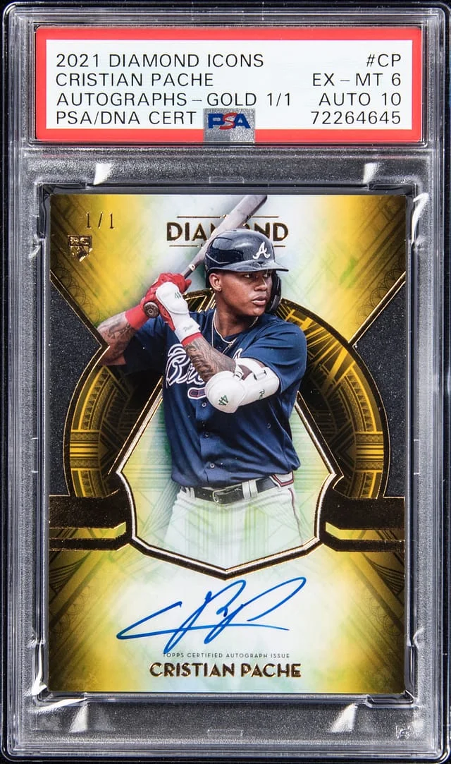 2021 Topps Cristian Pache Diamond Icons Autographs Gold #AC-CP card image