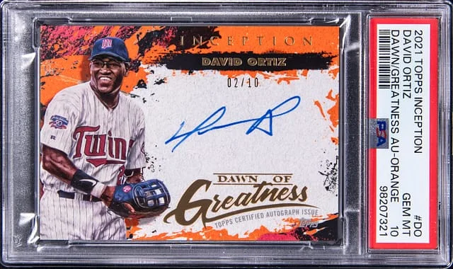 2021 Topps David Ortiz Inception Dawn of Greatness Autograph Orange #DOGA-DO card image