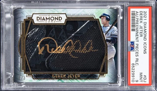 2021 Topps Derek Jeter Diamond Icons Autograph Preeminent Pieces Relic #APP-DJ card image
